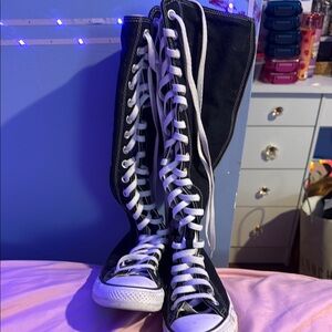 Converse Black and White Lace Up Boots